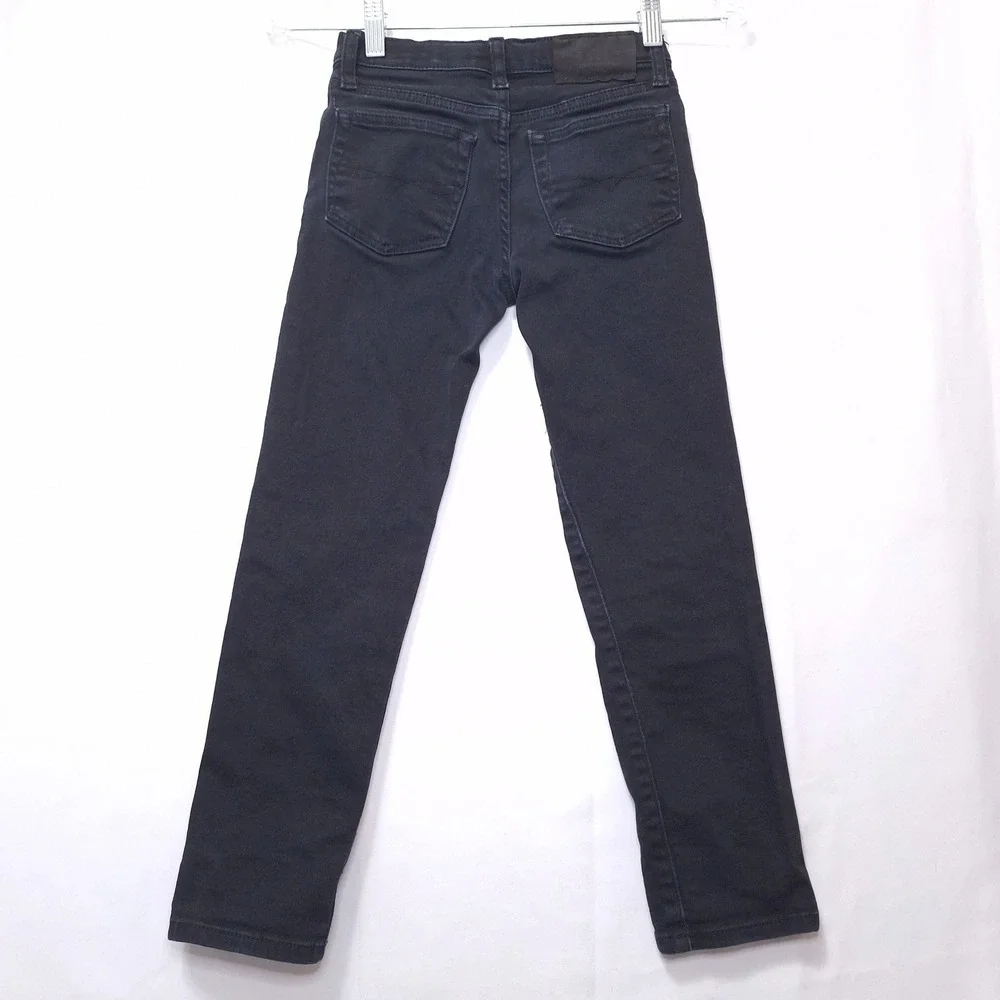 Polo Ralph‎ Lauren Hampton Straight Jeans kids Sz 7 Black Adjustable Waist Denim